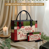 "Hope" - Matthew 19:26 Leather Handbag Deal