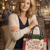 "Hope" - Matthew 19:26 Leather Handbag Valentine