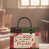 "Hope" - Matthew 19:26 Leather Handbag Valentine